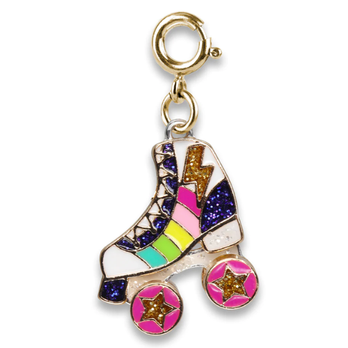 Charm It! - Gold Rainbow Roller Skate Charm