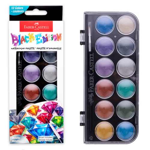 Black Edition Watercolor Palette Metallic