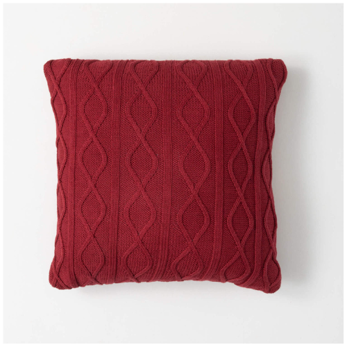 Red Cable Knit Pillow Whimsy On Main